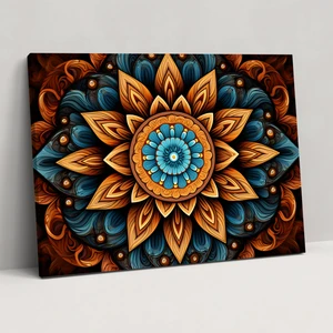 Painted Anarchy Hipnotik Huzur Kanvas Tablo - Hipnoz, Meditatif Mandala, Simetrik Desenli Kanvas Tablo, 50X30