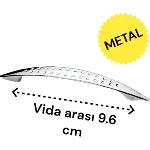 Mobilya Dolap Çekmece Kulp Noktalı 96MM Parlak Krom Renk