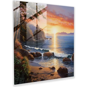 Painted Anarchy Gerçekçi Kıyı Cam Baskı, 30X30