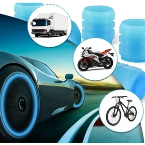 Oto Araba Motor Sibop Kapağı Seti 4 Adet Mavi Renkli Jant Işığı Sibob Takımı