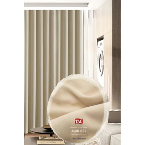 Rech Home Taç Bej Fon Perde Pilesiz - Narden Soft Fon Perde V02
