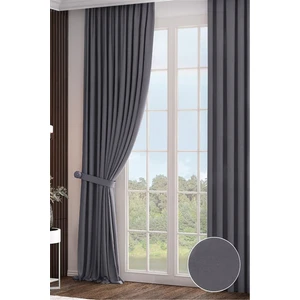 Rech Home Taç Koyu Gri Fon Perde Pilesiz - Narden Soft Fon Perde V12