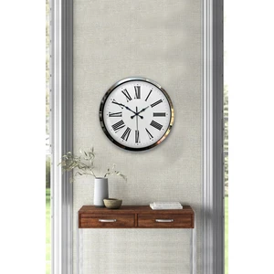 Falez Decor 40 cm Modern Romen Rakamlı Metal Klasik Lüks Duvar Saati