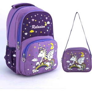 Relxion Ilkokul Çantası Beslenmeli Unicorn Mor 1340