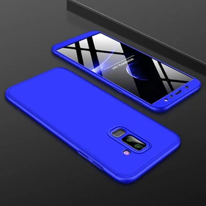 Techno Guru Samsung Galaxy A6 Plus 2018 3 Parçalı Tam Koruma Şık Astrea Premium Sert Kılıf