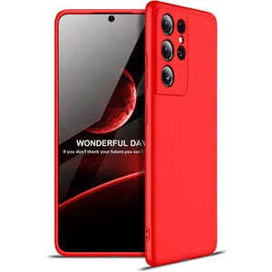 Techno Guru Samsung Galaxy S21 Ultra 3 Parçalı Tam Koruma Şık Astrea Premium Sert Kılıf