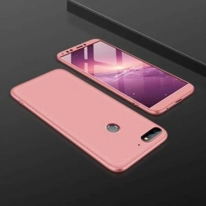 Techno Guru Huawei Y7 2018 3 Parçalı Tam Koruma Şık Astrea Premium Sert Kılıf