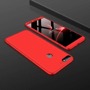 Techno Guru Huawei Y7 2018 3 Parçalı Tam Koruma Şık Astrea Premium Sert Kılıf
