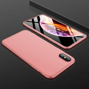 Techno Guru iPhone Xs Max 3 Parçalı Tam Koruma Şık Astrea Premium Sert Kılıf