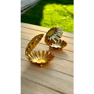 Aslı Hediyelik 6'lı Gold Isritidye Kapaklı Ayaklı Kahve Yanı Lokumluk, Makaronluk, Şekerlik,sunum,kahve,ikramlık