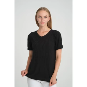 Alexander Gardi Alexandergardı Fitilli V Yaka Comfort Fit T-Shirt (E24-74602)