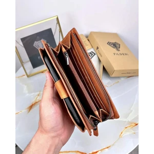 Fil Deri Büyük Cüzdan Telefon Bölmeli