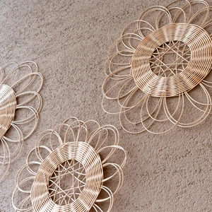 3 Parça Rattan El Yapımı Duvar ve Bahçe Süsü