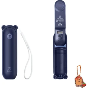 Cacaotaşınabilir Fan Mini El Fanı USB 2000 Mah El Küçük Cep Fanı Güç Bankası El Feneri Fonksiyonu ile (Yurt Dışından)