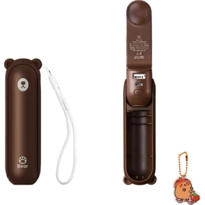 Cacaotaşınabilir Fan Mini El Fanı USB 2000 Mah El Küçük Cep Fanı Güç Bankası El Feneri Fonksiyonu ile (Yurt Dışından)