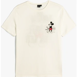 Mickey Mouse Oversize Arkası Baskılı Tişört Kısa Kollu Bisiklet Yaka Lisanslı