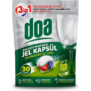 Bulaşık Makinası 3'in1 Jel Kapsül 30 Lu Vegan