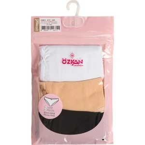 Özkan Underwear Özkan 25805 Kadın 3'lü Paket Pamuklu Esnek Rahat Slip Bikini Külot