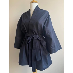 Kuşaklı Oversize Unisex Kimono - Siyah