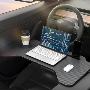 Tesla Model 3 Model Y Için Katlanabilir Sehpa Araç Tepsisi Tesla Bardak ve Telefon Tutucu Stand