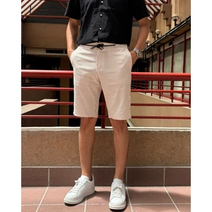 Erkek Gofreli Çizgi Desenli Bel Lastikli Regular Fit Şort 215