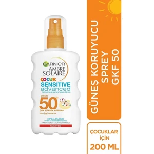 Ambre Solaire Çocuk Güneş Spreyi SPF50+ – Çok Yüksek Koruma, Suya Dayanıklı, Tüm Cilt Tipleri, 200 ml