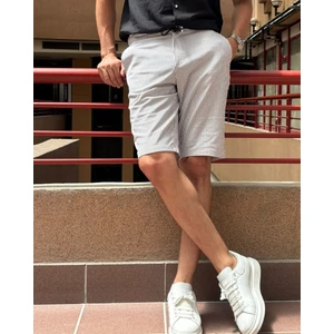 Erkek Gofreli Çizgi Desenli Bel Lastikli Regular Fit Şort 215
