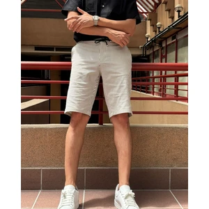 Erkek Gofreli Çizgi Desenli Bel Lastikli Regular Fit Şort 215