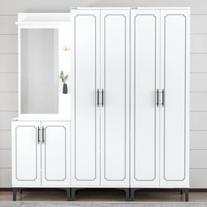 Garaj Home Aynalı Raflı Vestiyer