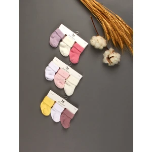 Olay Socks Pamuk 9lu Bebek Çorap, Bebek Pembe Sarı 9lu Çorap Seti, Yeni Doğan Hediyelik 9lu Çorap Seti