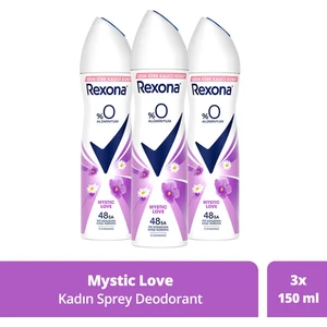 Kadın Sprey Deodorant Mystic Love %0 Alüminyum 150 ml x3