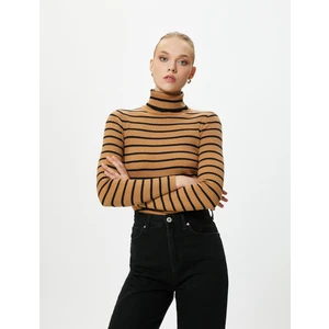 Triko Boğazlı Kazak Uzun Kollu Fitilli Kaşmir Dokulu