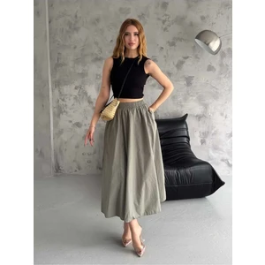 Işılda Fashion Kadın Giyim Paraşüt Kumaş Uzun Etek