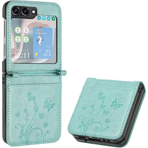 SZY Mall Samsung Galaxy Z Flip6 Manyetik Kapatma Bilek Kayışı Pu Kart Için Flip Case (Yurt Dışından)