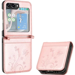 SZY Mall Samsung Galaxy Z Flip6 Manyetik Kapatma Bilek Kayışı Pu Kart Için Flip Case (Yurt Dışından)