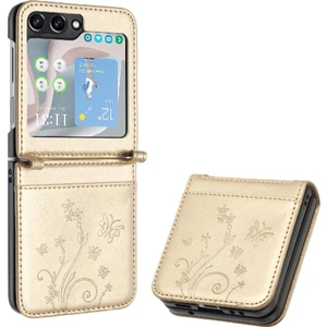 SZY Mall Samsung Galaxy Z Flip6 Manyetik Kapatma Bilek Kayışı Pu Kart Için Flip Case (Yurt Dışından)
