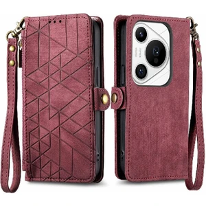 SZY Mall Huawei Pura 70 Pro Için Flip Case Artı Darbeye Deri Kılıf Kapak Çevirin (Yurt Dışından)