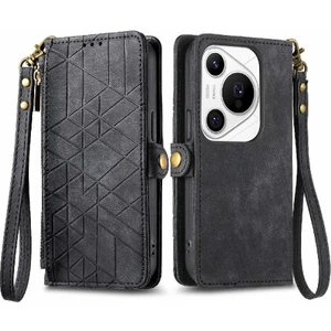 SZY Mall Huawei Pura 70 Pro Için Flip Case Artı Darbeye Deri Kılıf Kapak Çevirin (Yurt Dışından)
