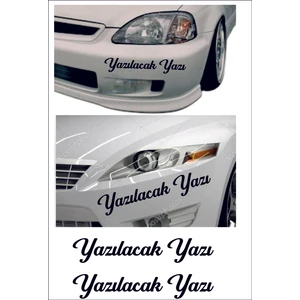 Sticker Usta Kişiye Özel Yazı 2 Adet Isim Soyisim Araba Oto Motosiklet Sticker 00097