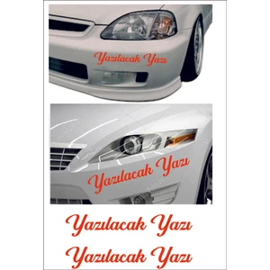 Sticker Usta Kişiye Özel Yazı 2 Adet Isim Soyisim Araba Oto Motosiklet Sticker 00097
