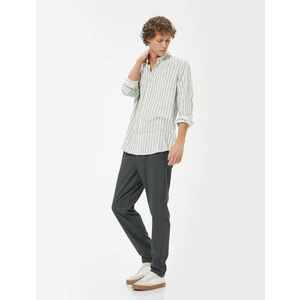 Chino Pantolon Slim Fit Beli Bağcıklı Katlamalı Paça Cep Detaylı