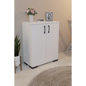 Furnature Design 2 Kapaklı Çok Amaçlı Dolap Raflı Erzak Dolabı Mutfak Dolabı - Beyaz