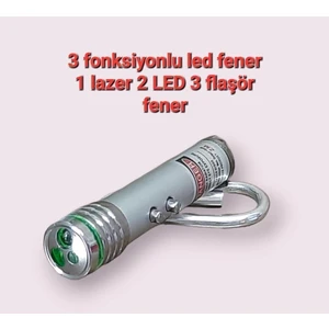 Lazer 3 Fonksiyonlu Kırmızı Beyaz Işıklı LED Kedi Köpek Oyuncak Anahtarlık Lazer