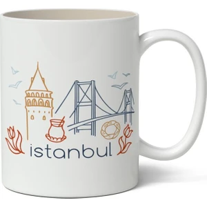 Nostaljik Lezzetler Istanbul Baskılı Kupa Bardak Baskılı Kahve Kupa Bardak-8