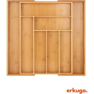 Bambu Ayarlanabilir (Büyük Boy) Çekmece Içi Ölçü Ayarlı Kaşıklık 6-8 Bölmeli, Organizer