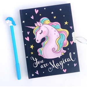 Unicorn Kilitli Hatıra Defteri (Günlük) ve Jel Kalem