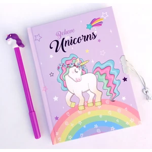 Unicorn Kilitli Hatıra Defteri (Günlük) ve Jel Kalem