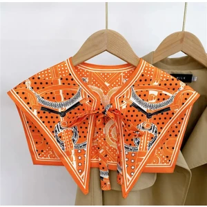 Eleva Glam Yeni Stil Omuz Şalı Turuncu Desen
