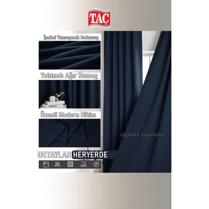 Rech Home Taç Blackout Indigo - Karartma Güneşlik Ses ve Isı yalıtımlı