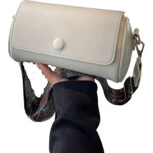 Shi Mei Retro Küçük Çanta Kadın Çantası Niş 2024 Yeni Çok Yönlü Geniş Bant Tek Omuz Crossbody Çanta Silindirik Çanta (Yurt Dışından)
